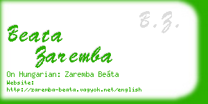 beata zaremba business card
